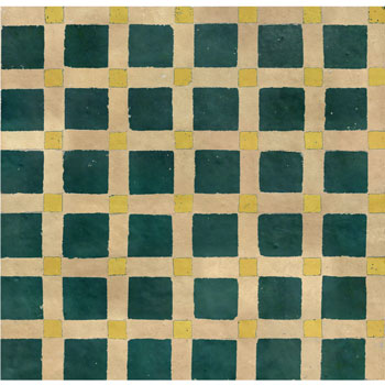 Mosaic House Moroccan tile Fes 24-14-18 Sea Green Natural, Unglazed, Terracotta Yellow  zellige, mosaic, zellij, field, pattern, glaze, simple, classic 